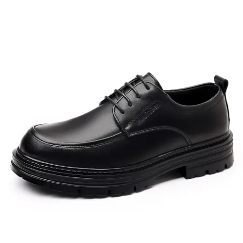 Mulinsen Microfiber Leather Gentleman Elegant Retro Simple Casual Shoes Men's Black