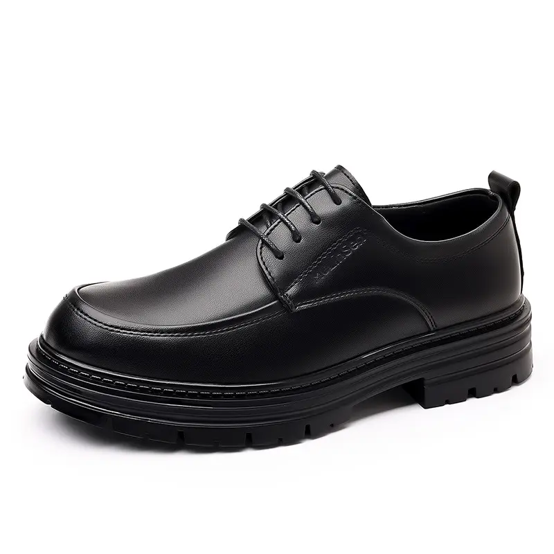 Mulinsen Microfiber Leather Gentleman Elegant Retro Simple Casual Shoes Men's Black