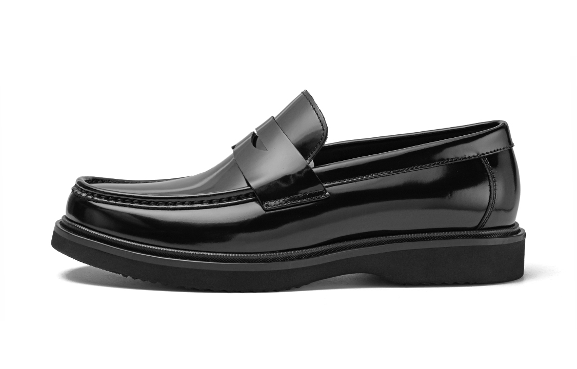 ROBERTA DI CAMERINO cow leather mirror fashion Loaf casual shoes black