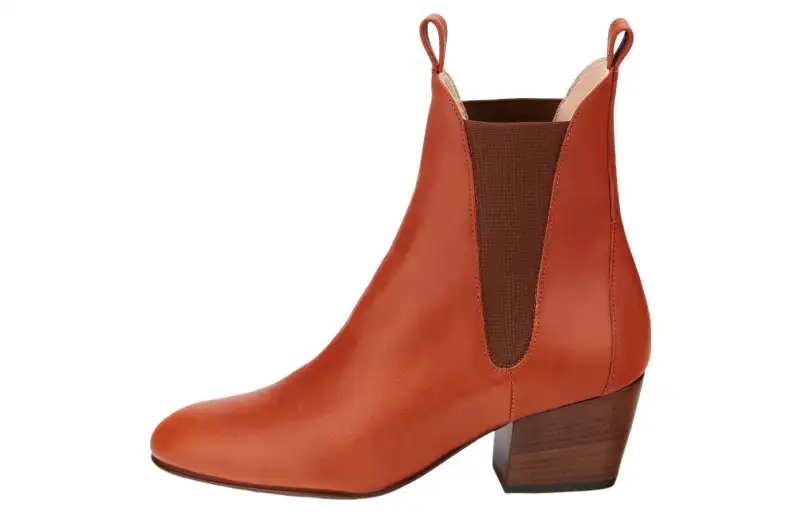 AGL Leather Short Chelsea Boots 13cm Women's Red