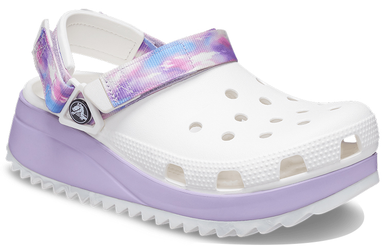 Crocs Classic Casual Unisex White Purple Sandals 'White Purple'