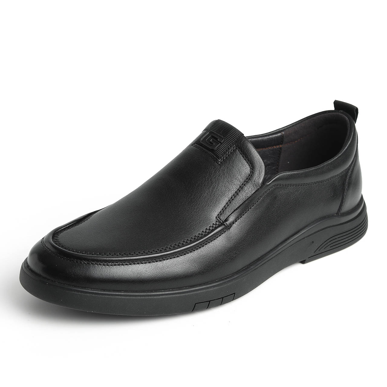 HLA Top Grain Cow Leather Casual Leather Shoes Men's Black