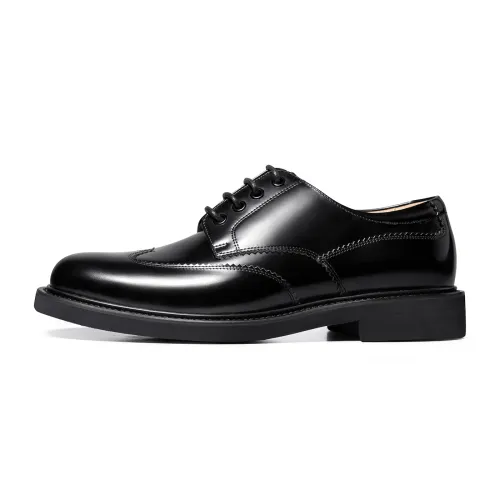 THOM WILLS British business calfskin casual derby shoes, arch support, comfortable soft sole, formal leather shoes, men's black