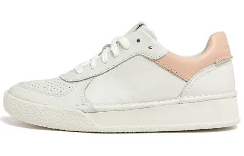 Clarks Skateboard Shoes Women's Low Top White/Rose Pink