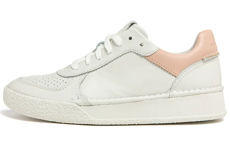 Clarks Skateboard Shoes Women's Low Top White/Rose Pink