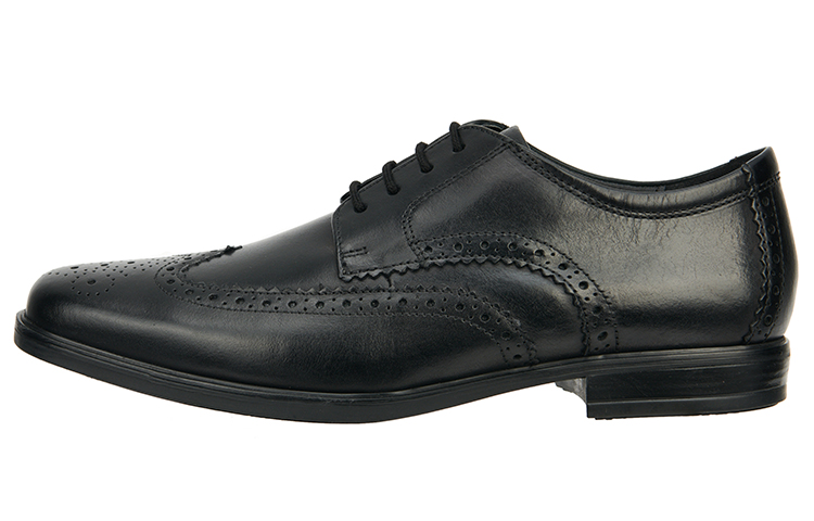 Clarks Qile first-layer cowhide Derby British brogue carved business formal leather shoes men's black
