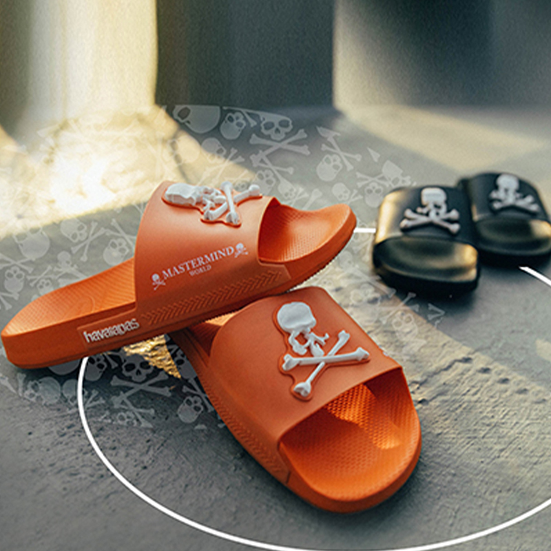Havaianas x MASTERMIND WORLD Rubber Totem Slide Slippers Unisex Orange