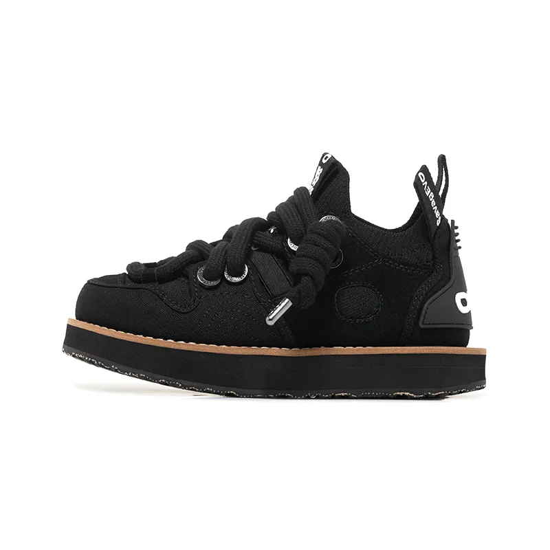 OETZI Fabric Stylish Skateboarding Shoes Unisex Black