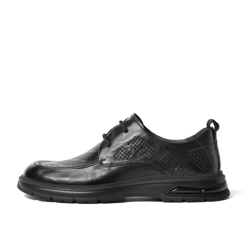 BELLE Casual Leather Shoes Men's Low Top Black