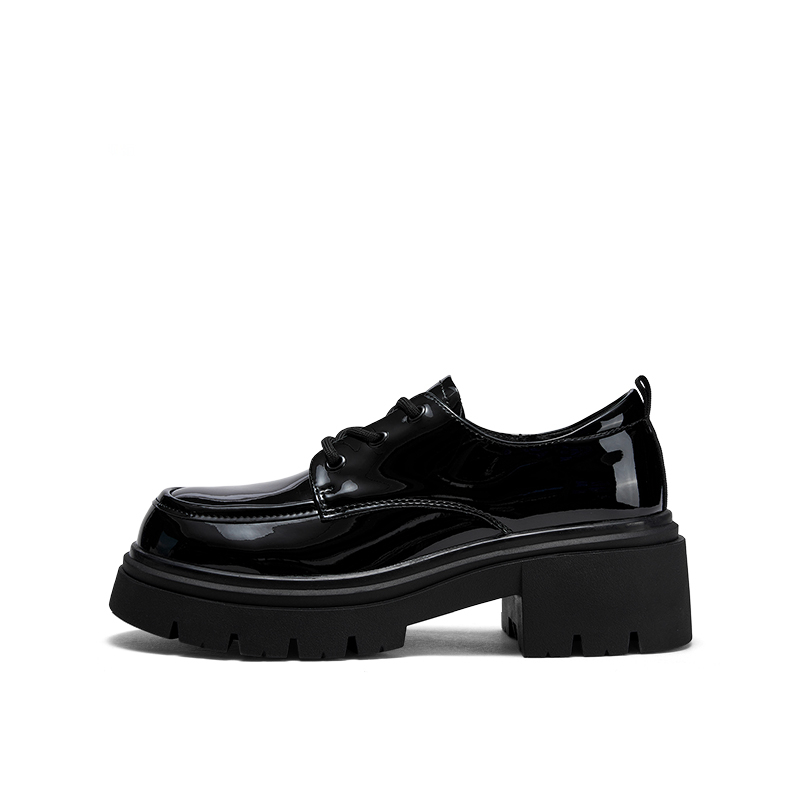 DAPHNE small leather shoes for women 2025 autumn and winter versatile small height increasing thick sole simple loafers medium heel women's style