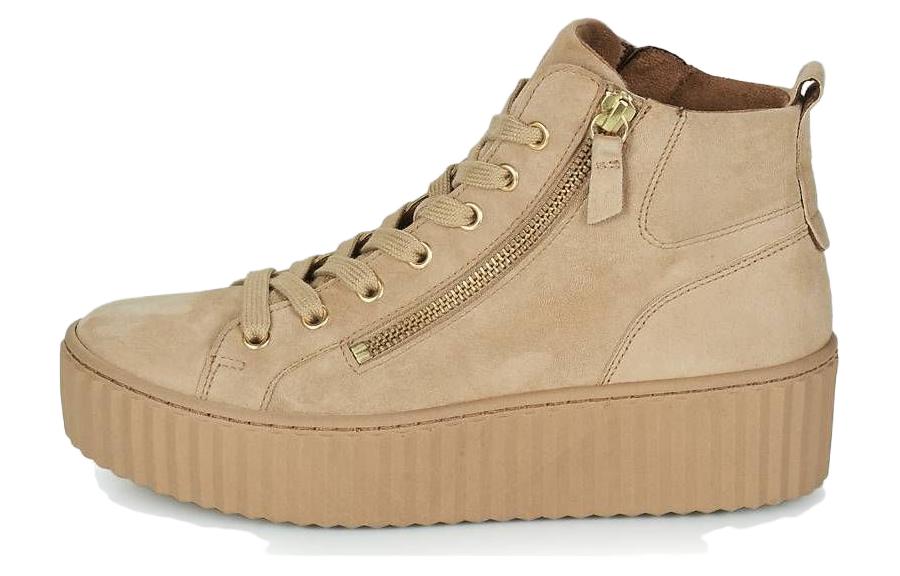 Gabor Leather Minimalist Fashion High top Skateboard Shoes Women's Beige