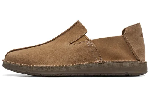Clarks Cow Split Leather Comfortable And Breathable Casual Shoes Men's Dark Brown