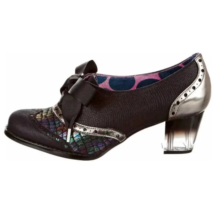 IRREGULAR CHOICE Pu Chunky Heel High Heels 5.3CM Women's Black