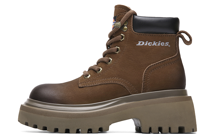 Dickies British Comfortable Versatile Short Combat Boots Women's Dark Brown