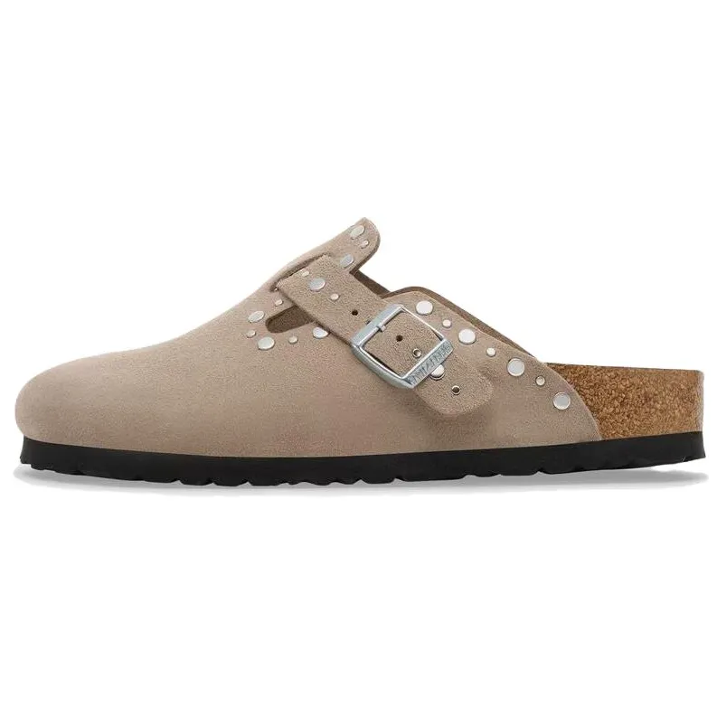 Birkenstock Boston Rivets EVA Closed Toe Slippers Women's Taupe Regular Loose Fit
