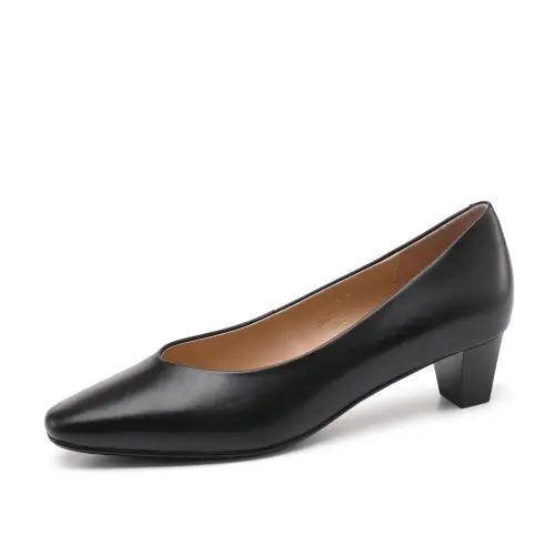 Chrisdien Deny Cow Leather Classic And Versatile Chunky Heel High Heels 4cm Women's Black