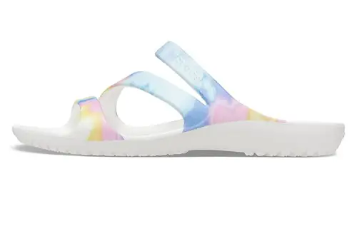 Crocs Swiftwater Crocs Casual Multi Color Tie Dye Sandals 'White' Women's