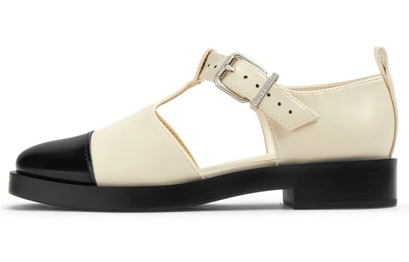 CHARLES&KEITH Small Ck Pu Women's Casual Shoes 3cm Women's Beige/Beige/Dark Blue/Dark Blue