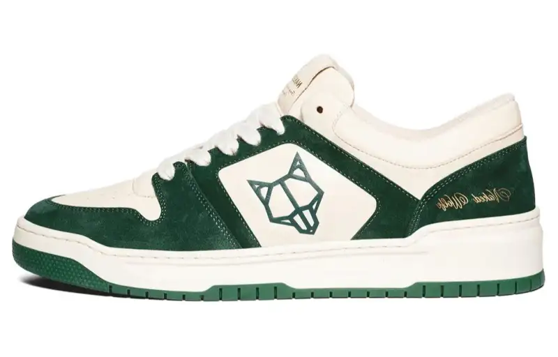 Naked Wolfe CM 01 Leather Low top Skateboard Shoes Men's Beige Green