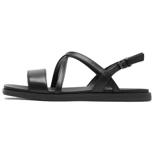 Clarks Leather One Strap Sandals 2cm Women's Black