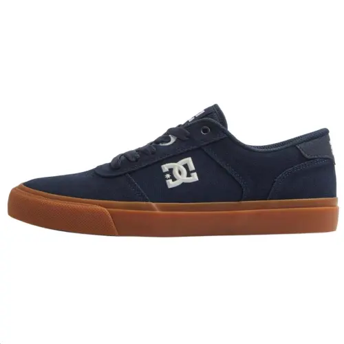 DC Shoes Leather Low top Skateboard Shoes Men's Dark Blue
