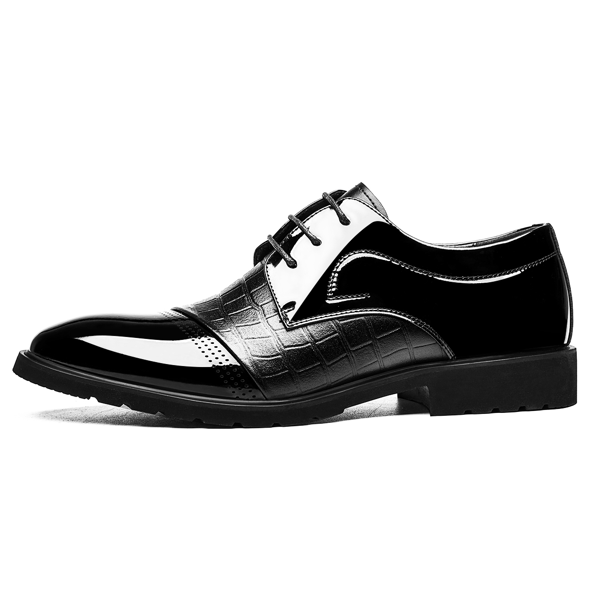 CHINT Cow Split Leather Dress Shoes Men's Black