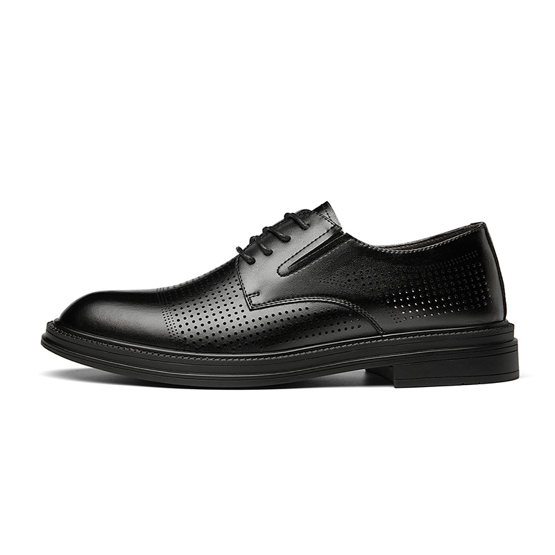 CARTELO Leather insulated breathable universal low design trend comfortable black shoes all-season English style with shoelaces for leisure for work and office, genuine leather, height increasing, British style