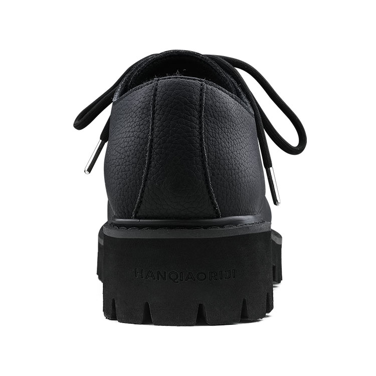 HANQIAORIJI Abyss Collection Cow Split Leather Casual Shoes Men's Black
