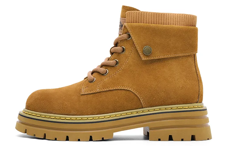Dickies British Style Comfortable Versatile Short Combat Boots Women's Earth Yellow