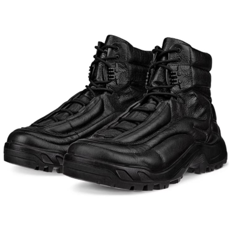 Ecco Cow Leather High top Mountaineering & Hiking Shoes Men’s Black