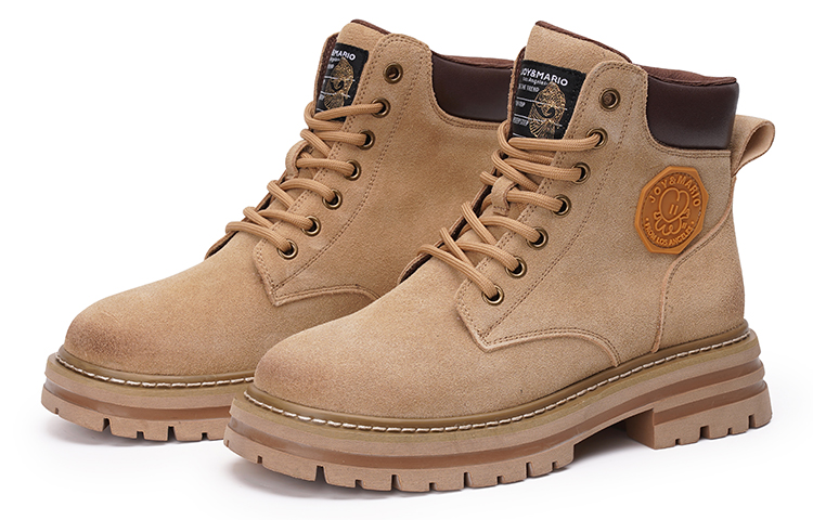 Joy&Mario Yellow Boots Cow Leather 18cm Combat Boots 4cm Women's