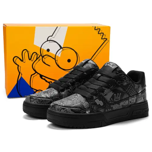 The Simpsons Skateboard Shoes Unisex Low Top Green/White/Black