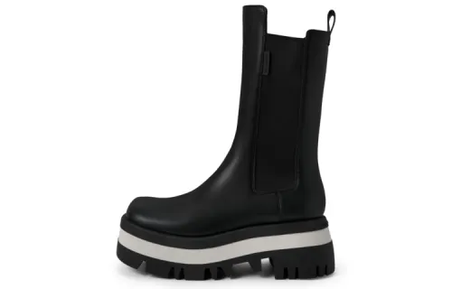 CHARLES&KEITH Chelsea Boots Women's Black/Sand
