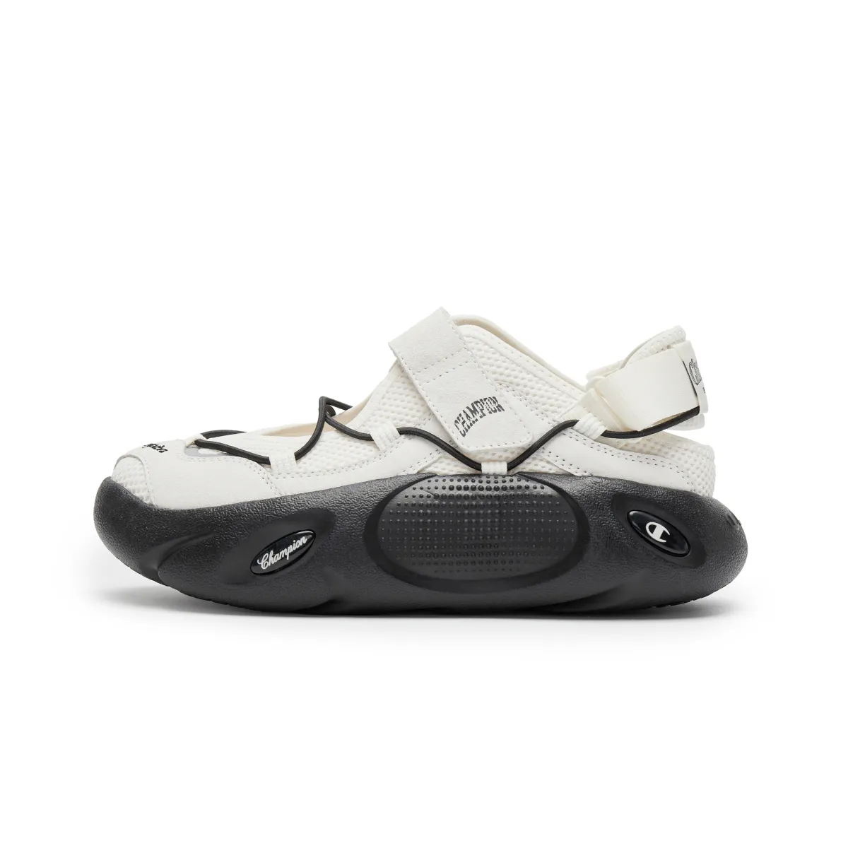 Champion Xiao Long Bao Mary Jane Fabric One Strap Sandals Women's Milk White Black
