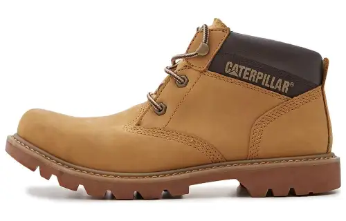 CAT Ealing 2.0 Leather Comfortable Ankle Length Outdoor Boots Unisex Yellow