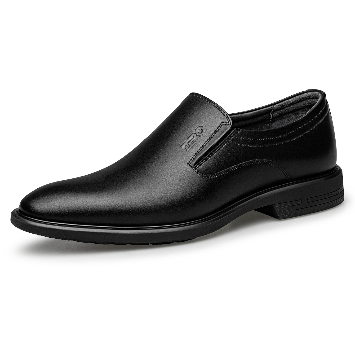 ZRO Zero Degree Italy Niche Luxury First-layer Cowhide Business Banquet Formal Wear Soft Sole Comfortable Flat Heel Slightly Height Elegant Temperament British Gentleman Style Best Man and Groom Large Size Casual Leather Shoes Men's Black