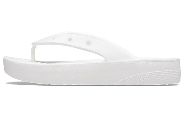 Crocs Rubber Sole Quick Dry Flip Flops Women's White
