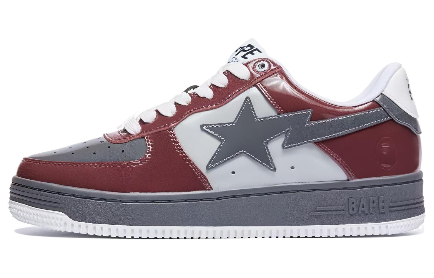 Мужские кеды A BATHING APE A BATHING APE BAPE STA (белый, серый, красный)