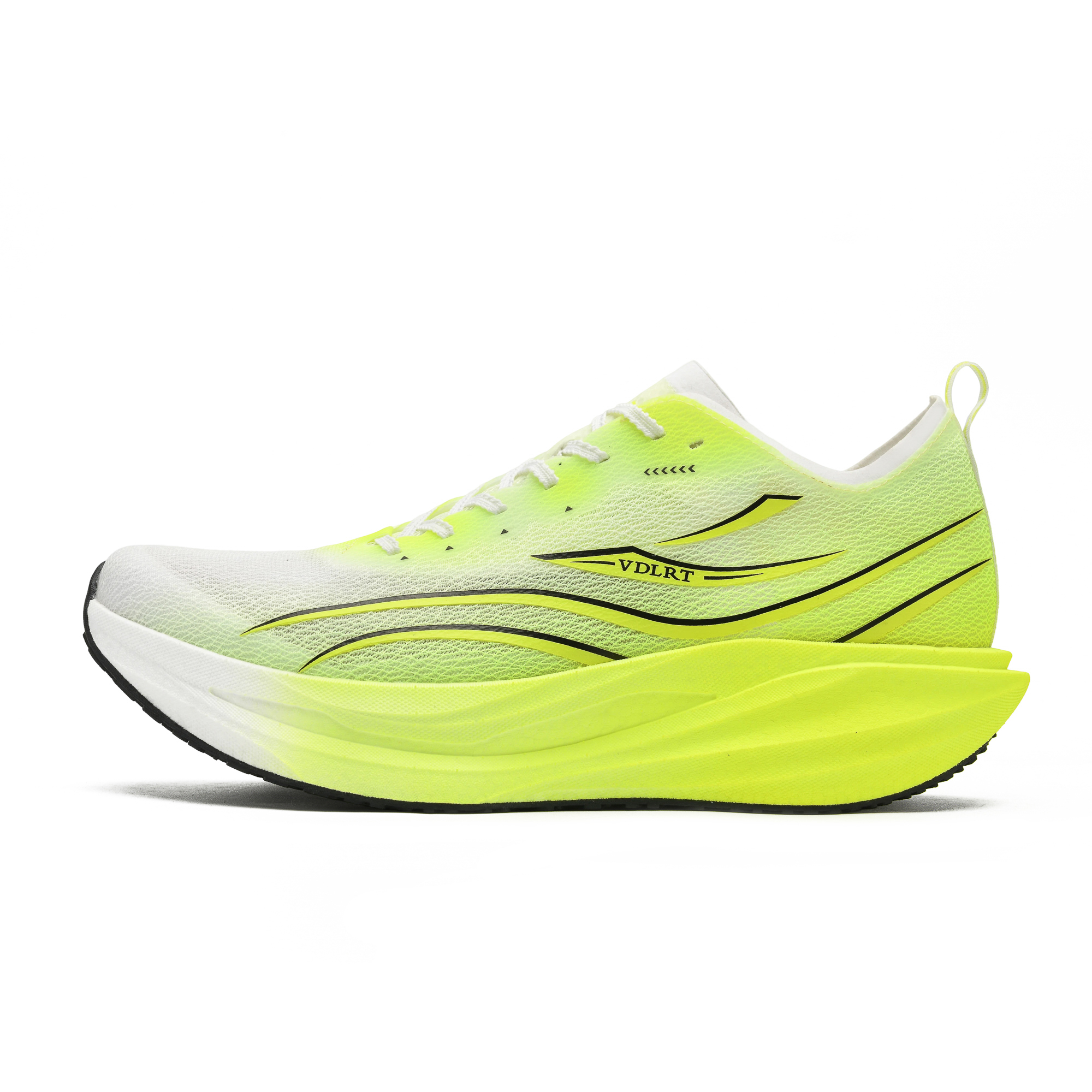 VDLRT Feixuan 5pro full-length carbon nylon plate, shock-absorbing, non-slip, wear-resistant, breathable, supportive, balanced, lightweight and rebound, low-top, marathon training, long-distance running, sprinting, physical test, racing running shoes, same style for men and women, green fluorescent white
