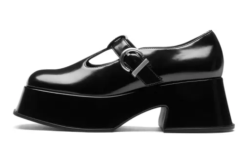 CHARLES&KEITH Preppy Style Mary Jane Shoes Women's Black