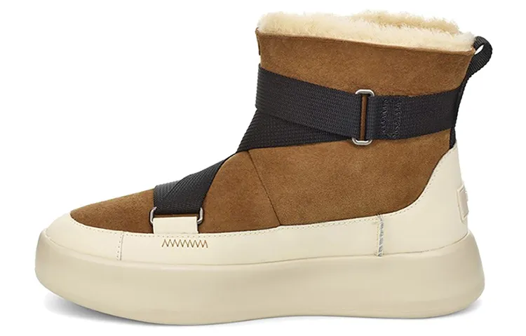 UGG Classic Boom Buckle Suede Thermal Slip Resistant Thermal Slip Resistant Short Snow Boots Women's Brown
