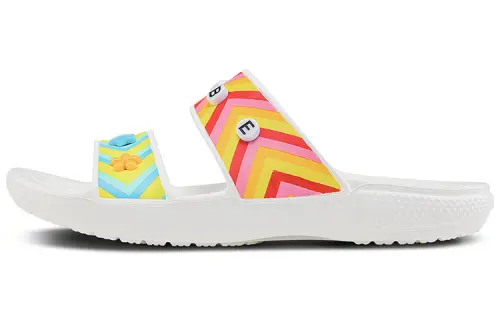 Crocs Classic Clog Slide Slippers Unisex White/Multicolor