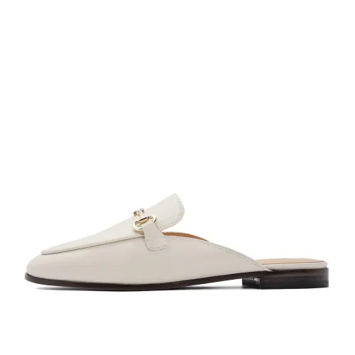 BELLE Rubber Sole Closed Toe Slippers Women's Black Beige
