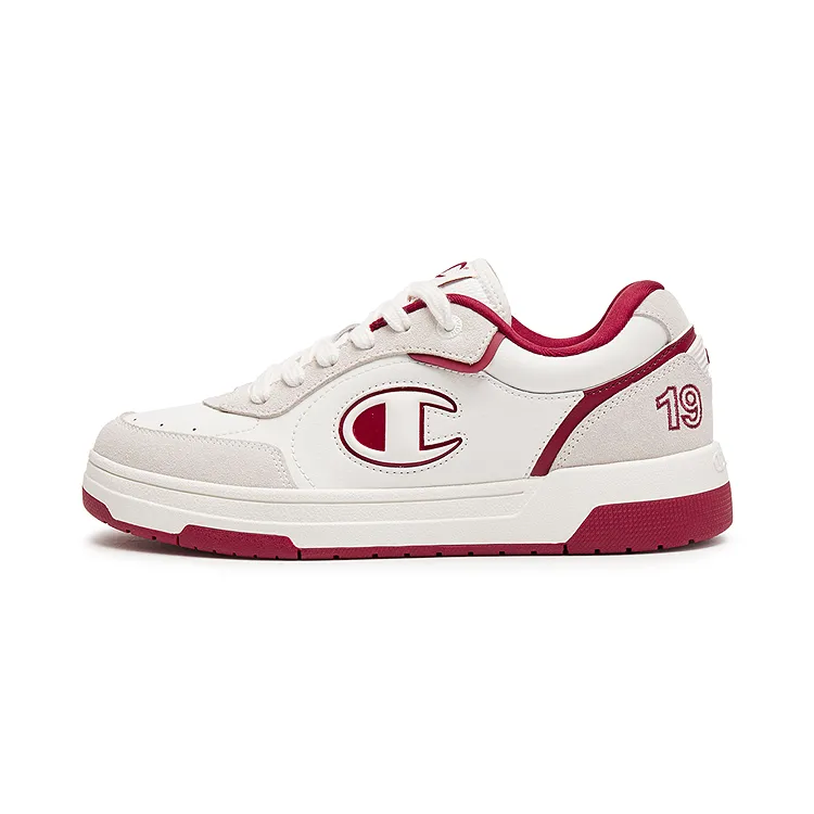 Champion Textile, Synthetic Leather Balance Low top Skateboard Shoes Unisex Milk White/Ash Red