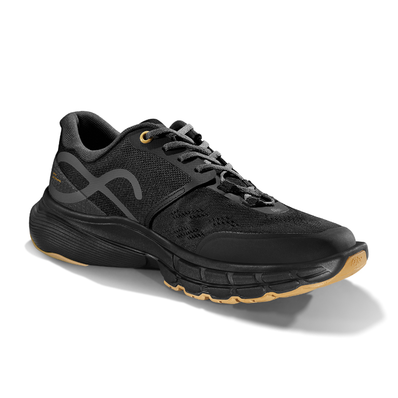 FAJO Cushioning Breathable Lightweight Reflective Anti Rollover Low top Running Shoes Unisex Black River Color