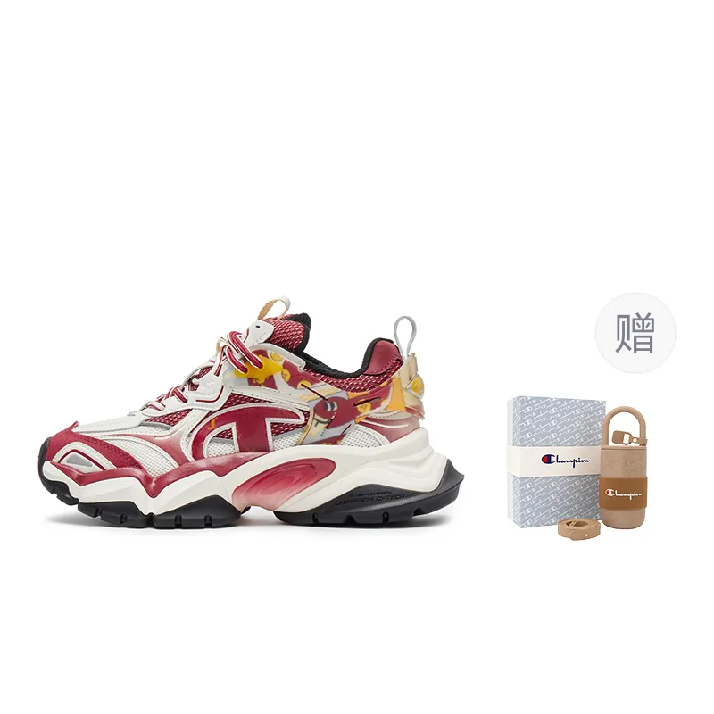 Champion Year Of The Snake Megalodon Shoes Power Armor Low top Chunky Sneakers Men's Ash Red/Milk White