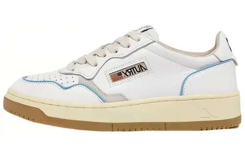 AUTRY Open Low Leather 'White Azure' Women's