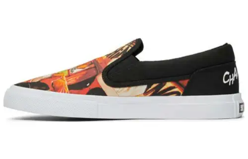 DC Shoes Dp Manual Slip Comfortable Slip Resistant Abrasion Resistant Low top Skateboard Shoes Men's Black Orange