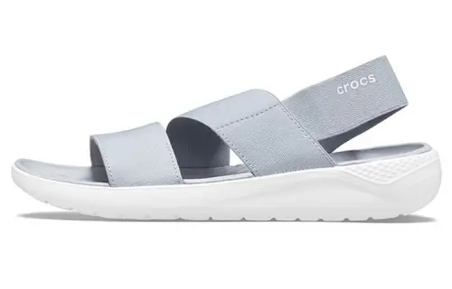 Crocs LiteRide Gray Light Blue Sandals 'Gray White' Women's