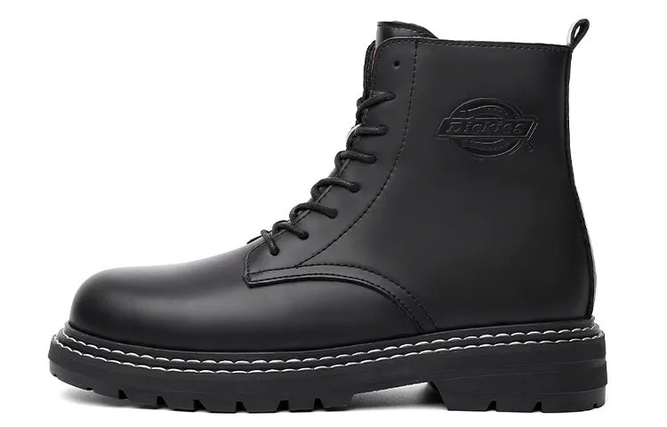 Dickies Cow Split Leather Versatile Short Combat Boots Men's Black